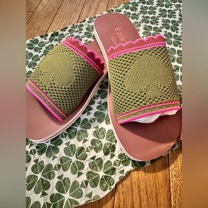 ♠️ ♠️ Kate Spade Olive and Pink Slide Sandals ♠️ ♠️
